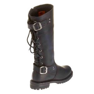 Harley-Davidson® Women's Alexa Back Lace Black Leather Motorcycle Boots D85167
